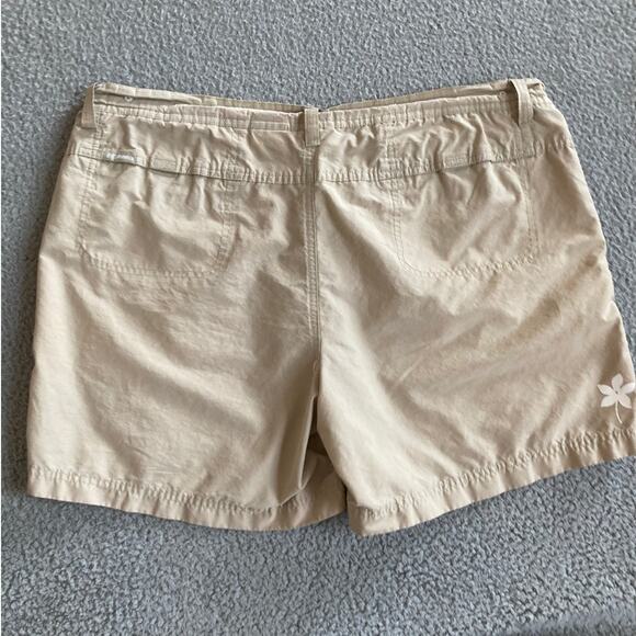 Columbia Shorts Large Drawstring Zip Relaxed Beige Pocket Khaki Hike Outdoor Y2K - Picture 5 of 15